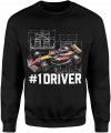 Bolid wyścigowy Formuła 1 #1 Driver motorsport szybkość adrenalina racing Męska bluza  