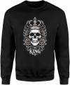 King czaszka korona siła władza styl mroczny luksus Męska bluza     
