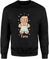 Tata piernikowy styl rodzinny słodki motyw świąteczny uroczy design Męska bluza     