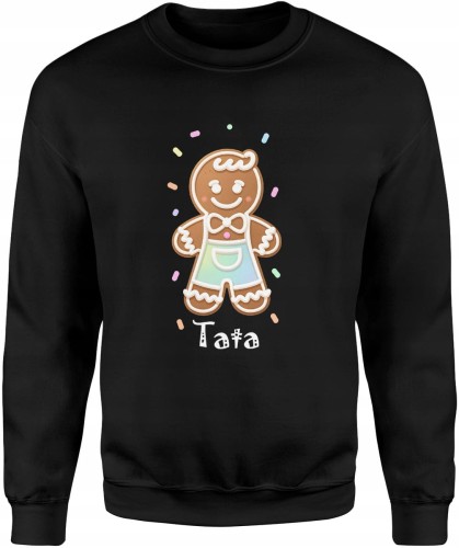 Tata piernikowy styl rodzinny słodki motyw świąteczny uroczy design Męska bluza     