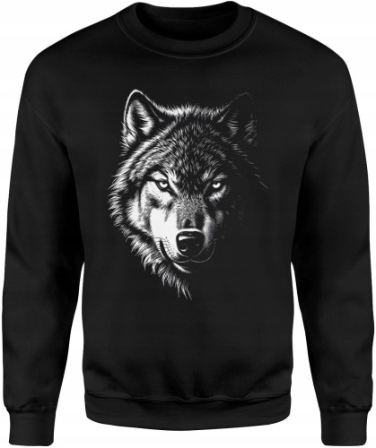 Wilk alfa nocny drapieżnik dzika natura siła charakteru leśny wojownik mocy Męska bluza    