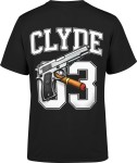 Clyde 03 gangster pistolet cygaro styl twardy charakter Męska koszulka (Rozmiar: S; Kolor: Czarny)