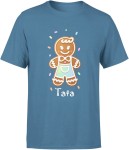 Tata piernikowy styl rodzinny słodki motyw świąteczny uroczy design Męska koszulka color:#5A8CA7