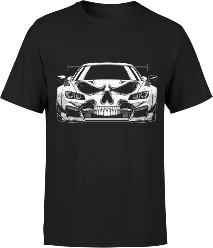 Auto sportowe czaszka moc agresja motoryzacja mroczny styl Męska koszulka 