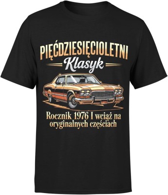 Pięćdziesięcioletni klasyk rocznik 1976 legenda styl retro motoryzacja Męska koszulka