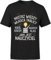 Mistrz wiedzy nauczyciel bohater klasy pasja edukacja Męska koszulka 