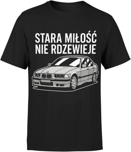 Stara miłość nie rdzewieje klasyczne auto pasja motoryzacja Męska koszulka 