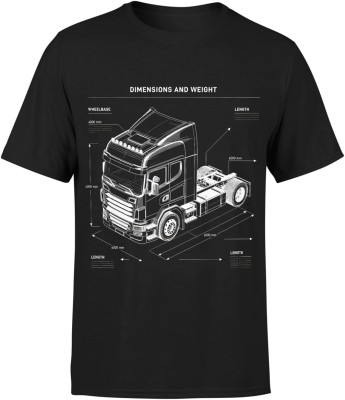 Ciężarówka schemat techniczny transport precyzja inżynieria Męska koszulka