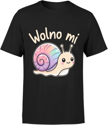 Wolno mi ślimak slow life dystans spokój humor uroczy Męska koszulka