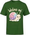 Wolno mi ślimak slow life dystans spokój humor uroczy Męska koszulka 