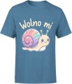 Wolno mi ślimak slow life dystans spokój humor uroczy Męska koszulka 