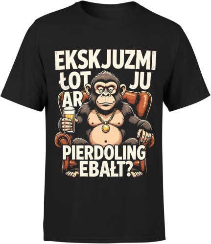 Ekskjuzmi lot ar ju pierdoling ebałt humor piwo dystans ironia Męska koszulka 