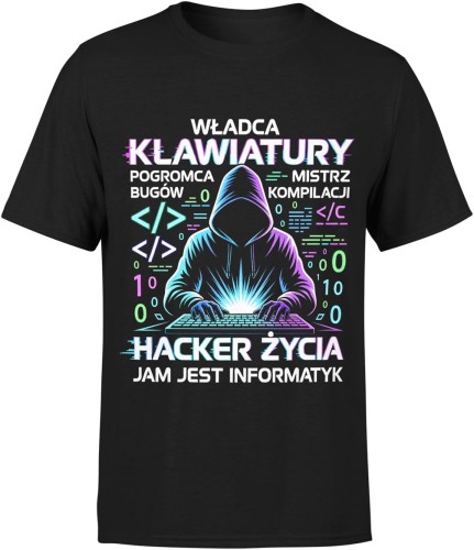 Władca klawiatury pogromca bugów informatyk programista Męska koszulka 
