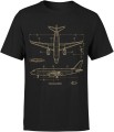 Samolot schemat techniczny lotnictwo inżynieria dla pilota fana lotnictwa Męska koszulka 