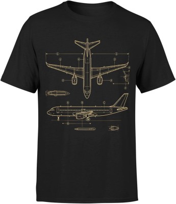 Samolot schemat techniczny lotnictwo inżynieria dla pilota fana lotnictwa Męska koszulka