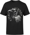 Mroczny kruk runy nordyckie symbol siły natury mitologia wikingów styl dark Męska koszulka 