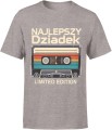 Najlepszy dziadek kaseta retro limitowana edycja styl klasyczny Męska koszulka 