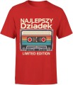 Najlepszy dziadek kaseta retro limitowana edycja styl klasyczny Męska koszulka 