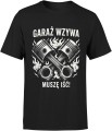 Garaż wzywa pasja motoryzacyjna mechanika silnik adrenalina Męska koszulka 