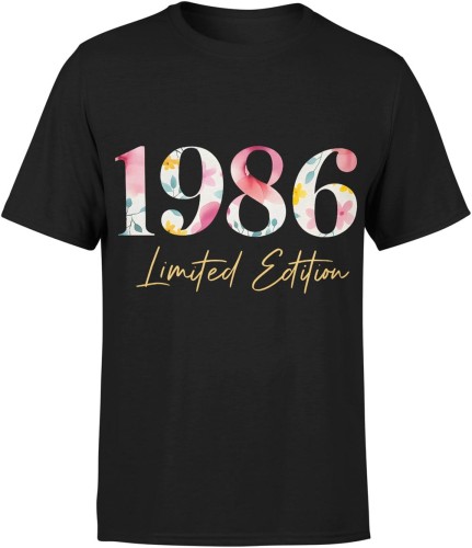 1986 Limited Edition Kwiaty Męska koszulka 