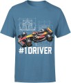 Bolid wyścigowy Formuła 1 #1 Driver motorsport szybkość adrenalina racing Męska koszulka  