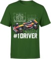 Bolid wyścigowy Formuła 1 #1 Driver motorsport szybkość adrenalina racing Męska koszulka  
