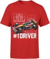 Bolid wyścigowy Formuła 1 #1 Driver motorsport szybkość adrenalina racing Męska koszulka  