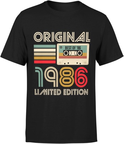 Original 1986 Limited Edition Kaseta Vintage Męska koszulka 