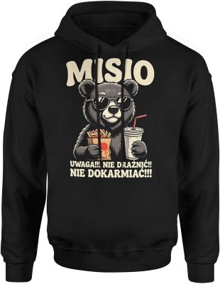 Misio – Uwaga Nie Drażnić Nie Dokarmiać Męska bluza z kapturem