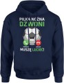 Piłka nożna dzwoni mecz futbol pasja kibic kibicowska Męska bluza z kapturem 
