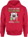 Piłka nożna dzwoni mecz futbol pasja kibic kibicowska Męska bluza z kapturem 