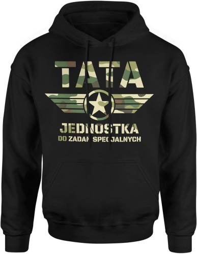 Tata jednostka do zadań specjalnych duma siła rodzina bohater Męska bluza z kapturem   