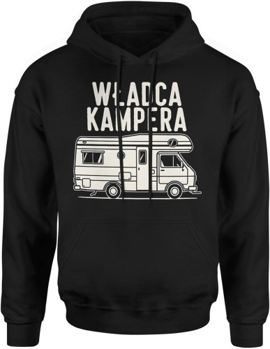 Władca kampera podróże campervan wolność droga lifestyle Męska bluza z kapturem   