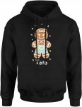 Tata piernikowy styl rodzinny słodki motyw świąteczny uroczy design Męska bluza z kapturem (Rozmiar: S; Kolor: Czarny)