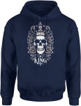 King czaszka korona siła władza styl mroczny luksus Męska bluza z kapturem color:#150E99