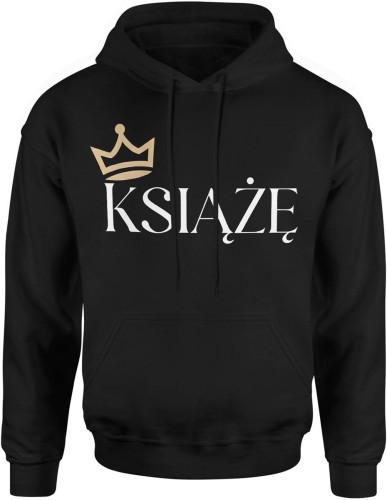 Książę korona styl królewski prestiż elegancja charakter Męska bluza z kapturem   
