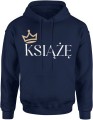 Książę korona styl królewski prestiż elegancja charakter Męska bluza z kapturem 