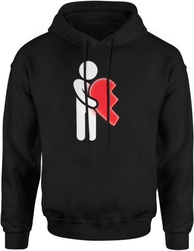 Serce emocje relacje uczucia minimalizm symbol Męska bluza z kapturem    