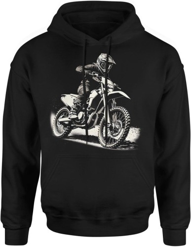 Motocross enduro adrenalina teren pasja jazdy offroad sportowy styl Męska bluza z kapturem   