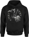 Mroczny kruk runy nordyckie symbol siły natury mitologia wikingów styl dark Męska bluza z kapturem    