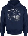 Mroczny kruk runy nordyckie symbol siły natury mitologia wikingów styl dark Męska bluza z kapturem  