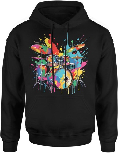 Perkusja muzyka kolor energia rytm perkusista Męska bluza z kapturem   