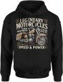 Legendary motorcycles speed power klasyczny motocykl wolność Męska bluza z kapturem   