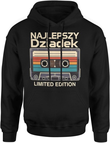 Najlepszy dziadek kaseta retro limitowana edycja styl klasyczny Męska bluza z kapturem 
