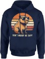 Kapibara dont worry be capy luz dystans humor chill vibe Męska bluza z kapturem 
