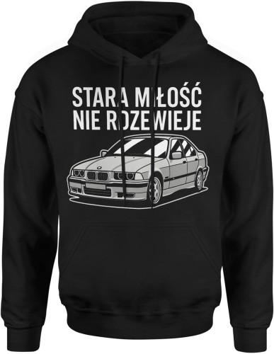 Stara miłość nie rdzewieje klasyczne auto pasja motoryzacja Męska bluza z kapturem 