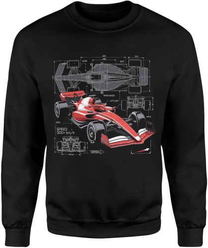 Bolid wyścigowy projekt techniczny motorsport aerodynamika prędkość tor Męska bluza   