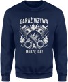 Garaż wzywa pasja motoryzacyjna mechanika silnik adrenalina Męska bluza 