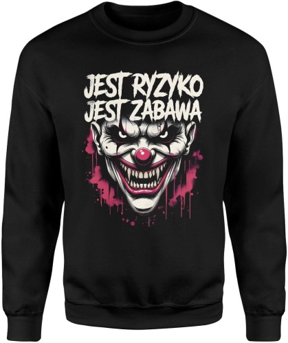 Mroczny klaun ryzyko zabawa horror styl graficzny Męska bluza   