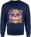Słodka kabibara serca miłość kawaii uroczy styl Męska bluza 